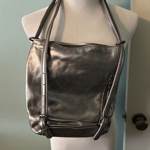 NWOT HOBO convertible mini backpack/shoulder bag…pewter/silver